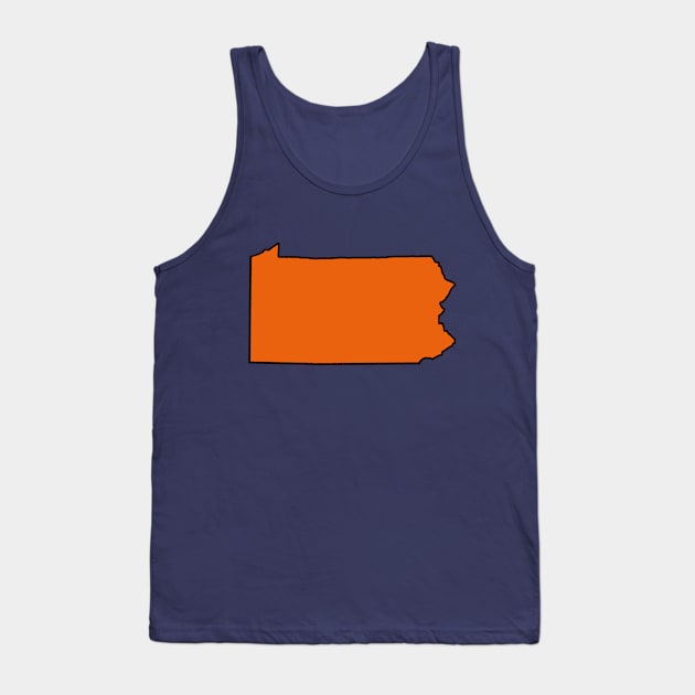 Pennsylvania - Orange Outline Tank Top by loudestkitten